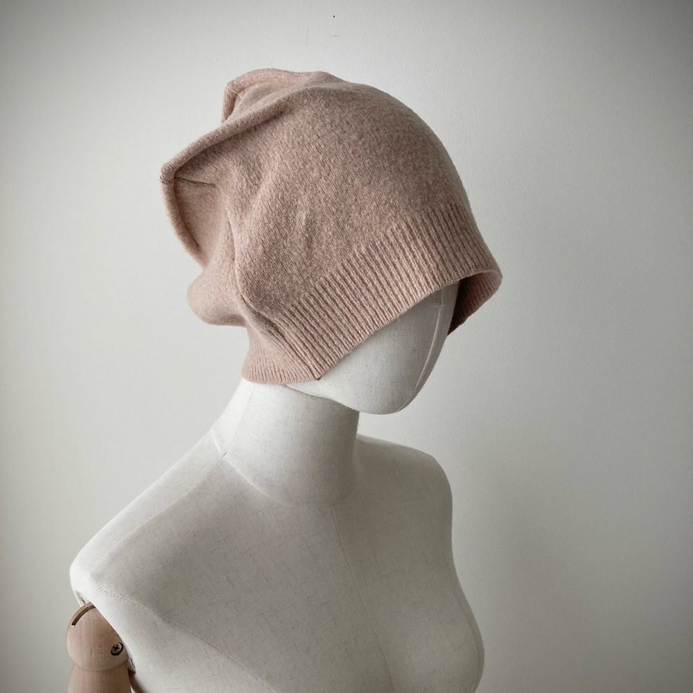 joodito origami crown 100% wool sweater cloche hat beanie bucket cap beige tan - Picture 6 of 10